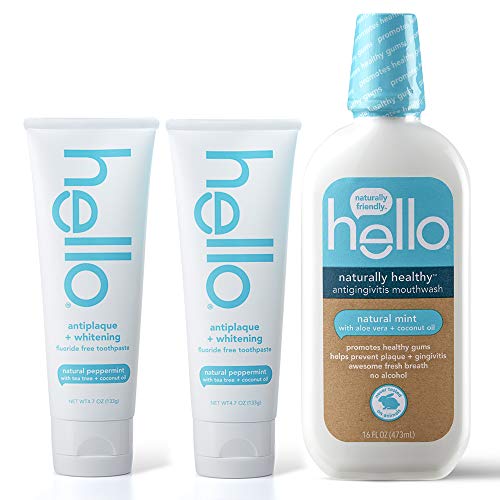 Hello Oral Care Antiplaque + whitening fluoride free toothpaste, 4.7 ounces (...