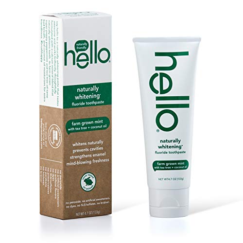 Hello Oral Care naturally whitening fluoride toothpaste twin pack + naturally...