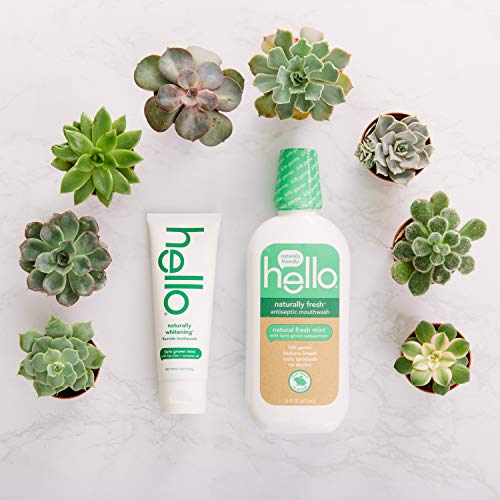 Hello Oral Care naturally whitening fluoride toothpaste twin pack + naturally...