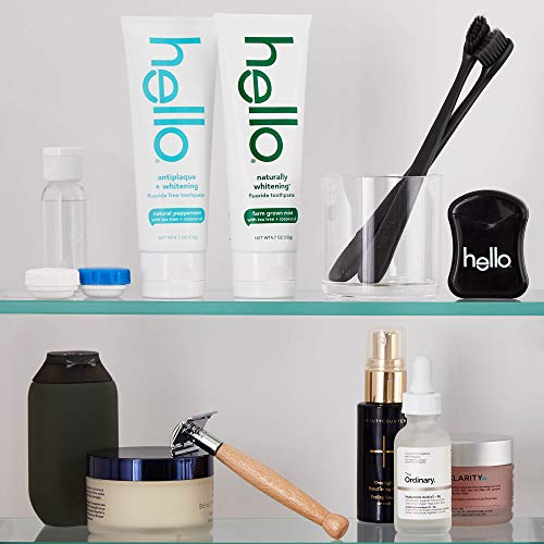 Hello Oral Care naturally whitening fluoride toothpaste twin pack + naturally...
