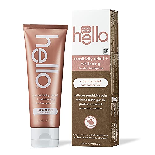 hello Sensitivity Relief Toothpaste for Sensitive Teeth With Fluoride + Vegan...