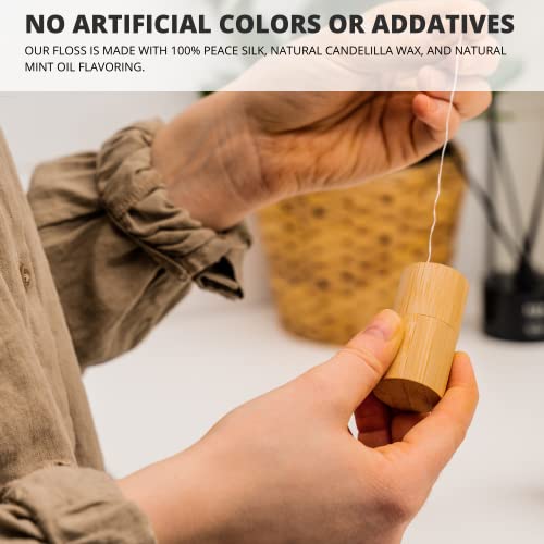 Biodegradable Silk Dental Floss - Pack of 4 x 33yds - Compostable Peace Silk ...