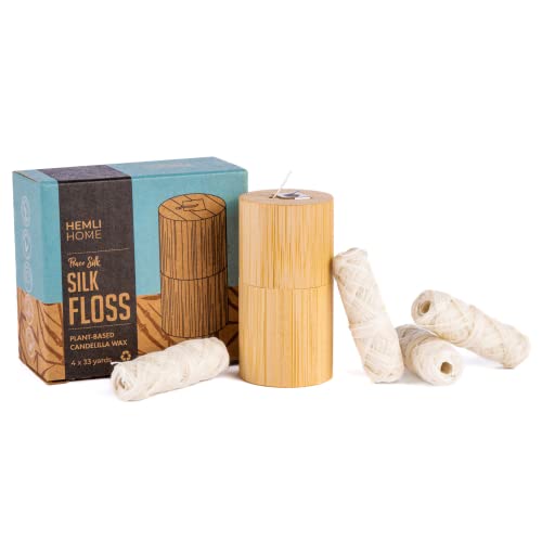 Biodegradable Silk Dental Floss - Pack of 4 x 33yds - Compostable Peace Silk ...