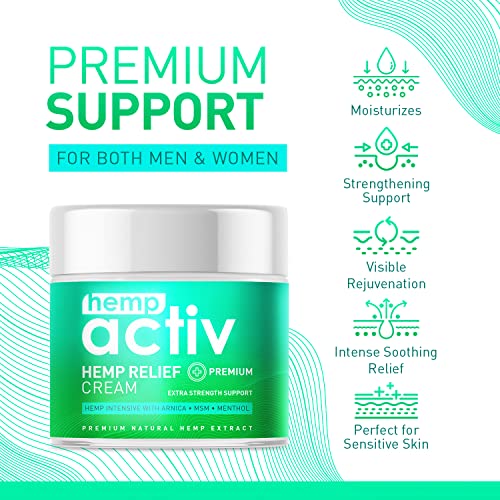 Hempactiv Joint & Muscle Relief Cream, Infused with Hemp, Menthol, MSM & Arni...