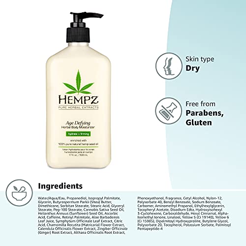 Hempz Body Moisturizer - Daily Herbal Moisturizer, Shea Butter Anti-Aging Bod...