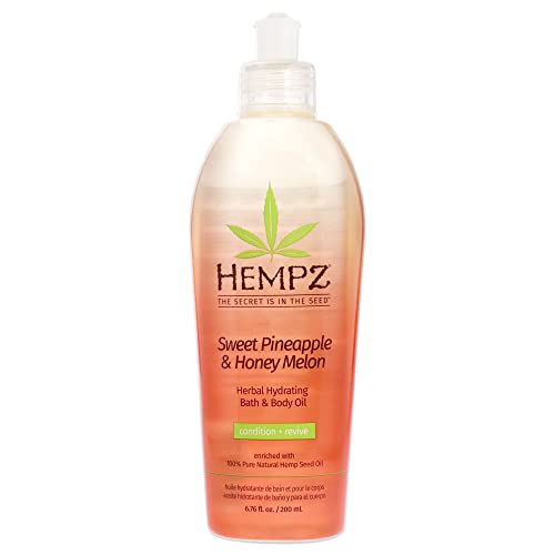 Hempz Hydrating Bath and Body Oil for Women, Sweet Pineapple & Honey Melon - ...