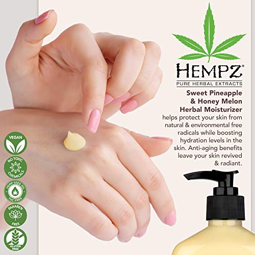 Hempz Sweet Pineapple & Honey Melon Moisturizing Skin Lotion, Natural Hemp Se...