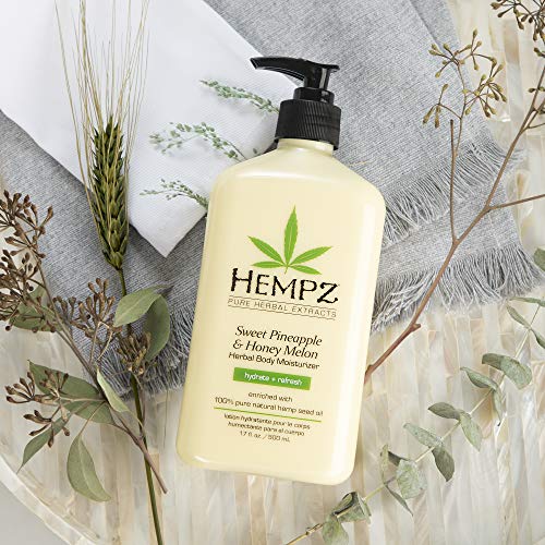 Hempz Sweet Pineapple & Honey Melon Moisturizing Skin Lotion, Natural Hemp Se...