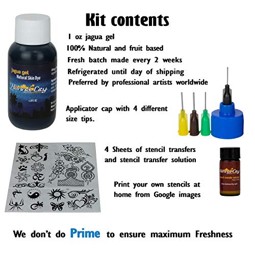 Henna City Premium Jagua Gel - 1 Ounce for Temporary Tattoos, Fake Tattoos or...