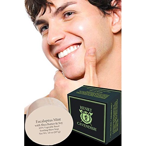 Henry Cavendish Eucalyptus Mint Shave Kit with - Shaving Soap, Long Lasting 3...