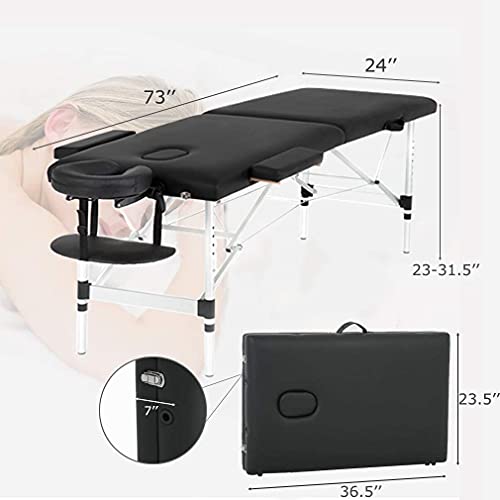 Aluminium Massage Table 73 Inch  Spa Bed Massage Table Cradle Portable Carry ...