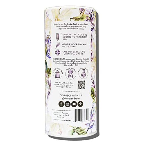 Lavender Perfumed Body Powder or Women or Men, Talc Free, Anti-chafing, Foot ...