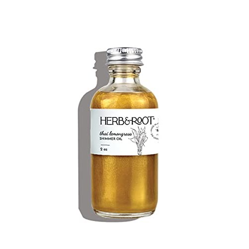 Natural Golden Shimmer Oil scented with Thai Lemongrass, Non-Greasy, Hydratin...