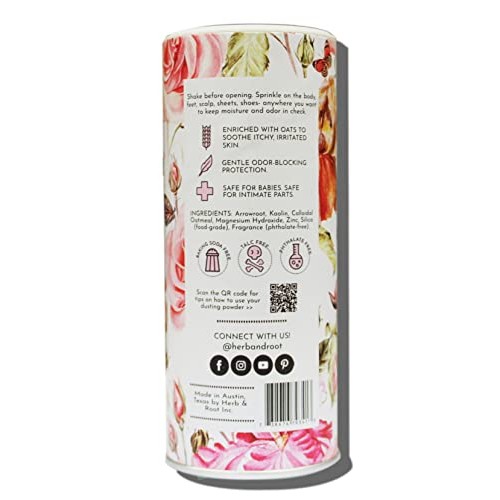Rose Perfumed Body Dusting Powder for Women, Talc Free, Anti-chafing, feminin...