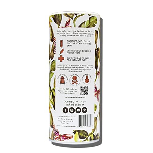 Vanilla Scented Talc-Free Body Dusting Powder | Herb & Root | 6 oz | Absorbs ...
