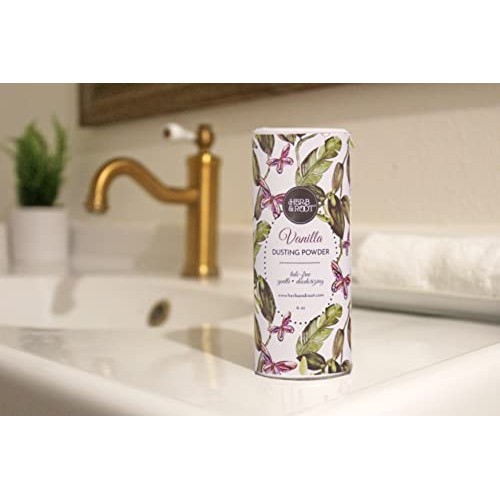 Vanilla Scented Talc-Free Body Dusting Powder | Herb & Root | 6 oz | Absorbs ...
