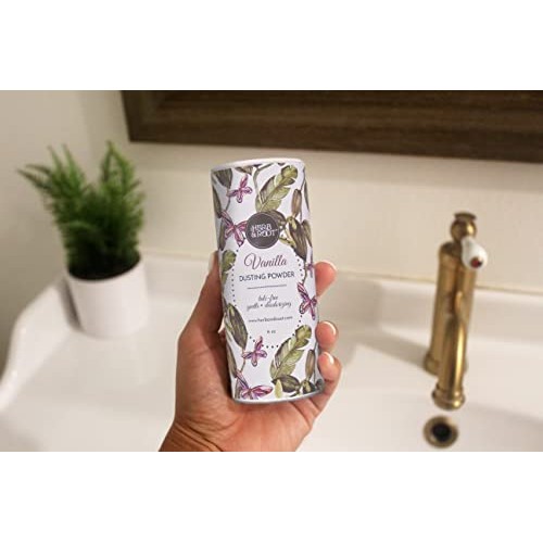 Vanilla Scented Talc-Free Body Dusting Powder | Herb & Root | 6 oz | Absorbs ...