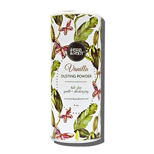 Vanilla Scented Talc-Free Body Dusting Powder | Herb & Root | 6 oz | Absorbs ...