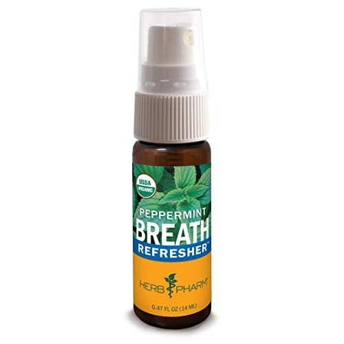 Herb Pharm Breath Refresher Certified Organic Herbal Fresh Breath Spray, Pepp...