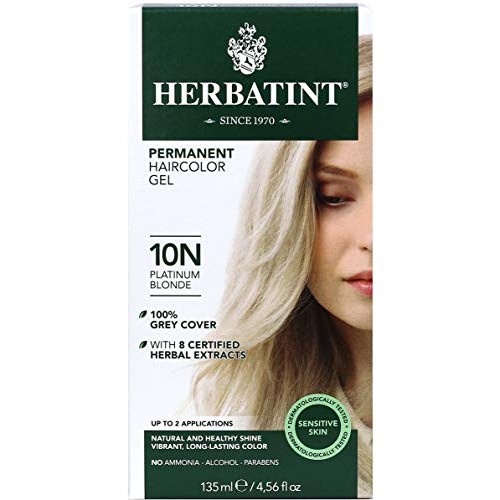 Herbatint Permanent Haircolor Gel, 10N Platinum Blonde, 4.56 Ounce