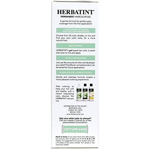 Herbatint Permanent Haircolor Gel, 5N Light Chestnut (5N) 4.56 Fl Oz