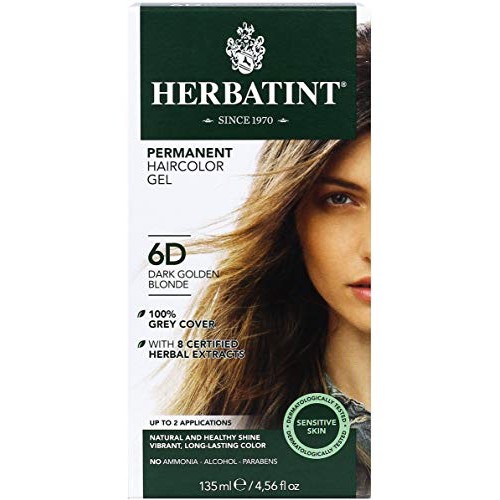 Herbatint Permanent Haircolor Gel, 6D Dark Golden Blonde, 4.56 Ounce