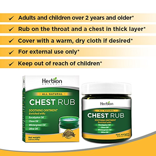 Herbion Naturals Chest Rub, Natural Soothing Ointment, Relieves Chest Congest...