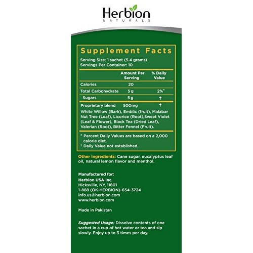 Herbion Naturals Respiratory Care Granules With Natural Lemon Flavor, 10 coun...
