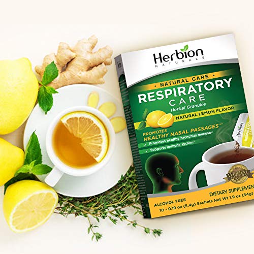 Herbion Naturals Respiratory Care Granules With Natural Lemon Flavor, 10 coun...