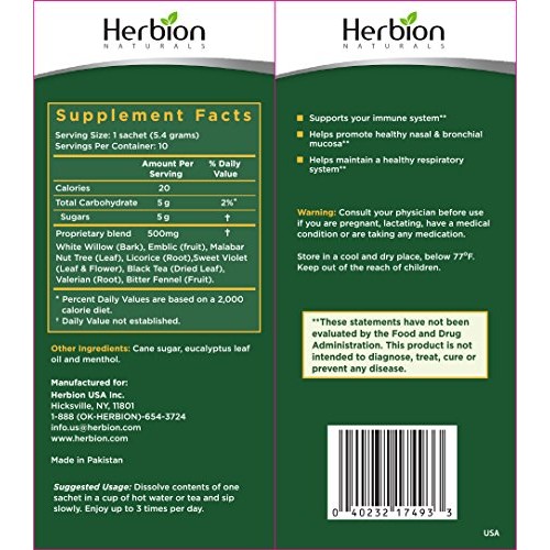 Herbion Naturals Respiratory Care Herbal Granules – 10 Ct for The Whole Famil...