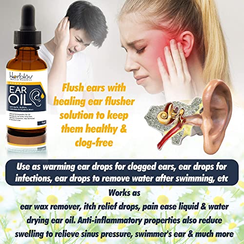 Organic Ear Oil for Ear Infections - Natural Eardrops for Infection Preventio...