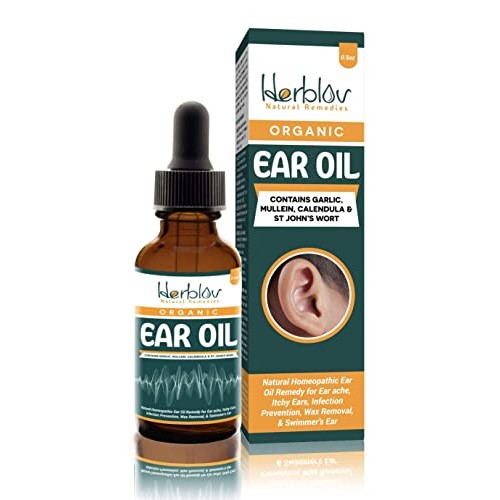 Organic Ear Oil for Ear Infections - Natural Eardrops for Infection Preventio...