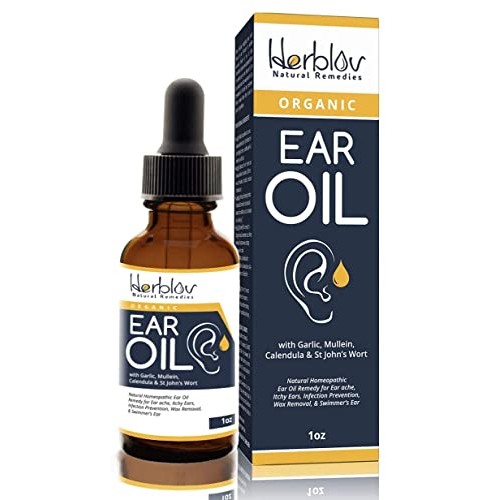 Organic Ear Oil for Ear Infections - Natural Eardrops for Infection Preventio...
