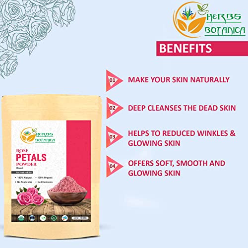 Herbs Botanica Rose Petal Powder Organic 100g / 3.52 oz For Face Mask | Skin ...