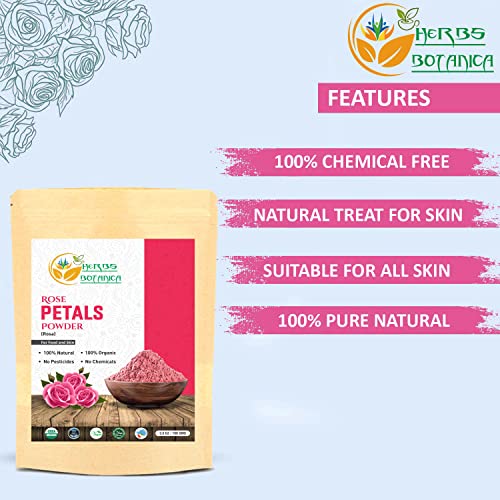 Herbs Botanica Rose Petal Powder Organic 100g / 3.52 oz For Face Mask | Skin ...