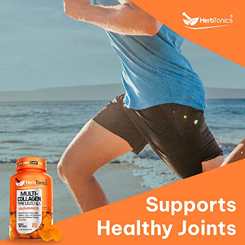 Multi Collagen Gummies Type 1,2,3,5 & 10 with Biotin for Hair Growth, Skin, N...