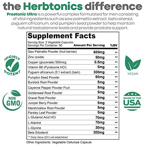 Prostate Support Supplement for Men's Health with Saw Palmetto Beta Sitostero...