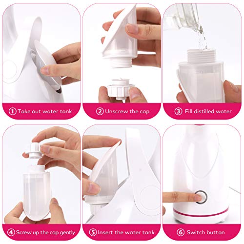 Facial Steamer-Nano Ionic Face Steamer for Home Facial, Warm Mist Humidifier ...