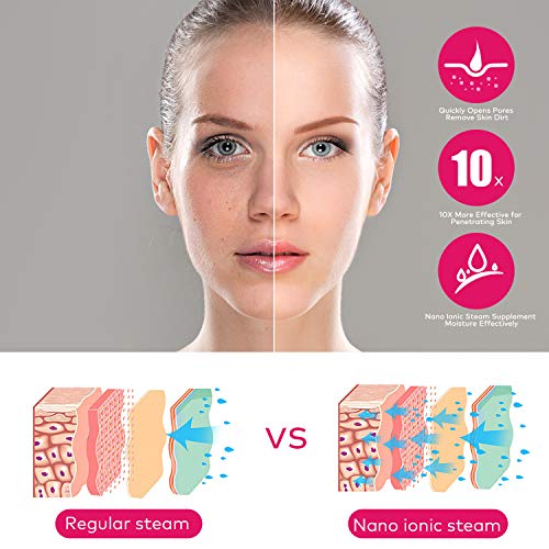 Facial Steamer-Nano Ionic Face Steamer for Home Facial, Warm Mist Humidifier ...