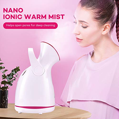 Facial Steamer-Nano Ionic Face Steamer for Home Facial, Warm Mist Humidifier ...