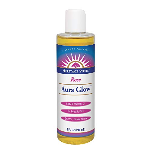 Heritage Store Aura Glow, Rose | Body & Massage Oil | For Beautiful Skin & Ha...