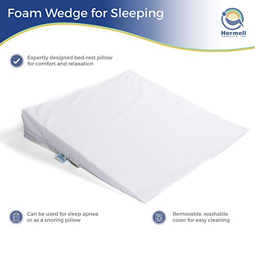 Hermell Foam Wedge for Sleeping, Designed for Comfort and Relaxation - White