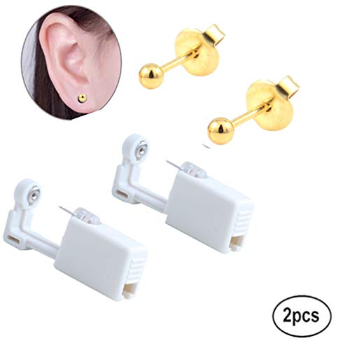 2 Pack Ear Piercing Gun Earring Disposable Ear Stud Gun Sterile No Pain Ear P...