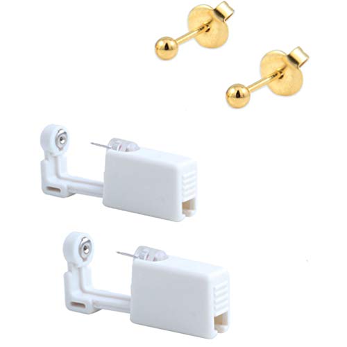 2 Pack Ear Piercing Gun Earring Disposable Ear Stud Gun Sterile No Pain Ear P...