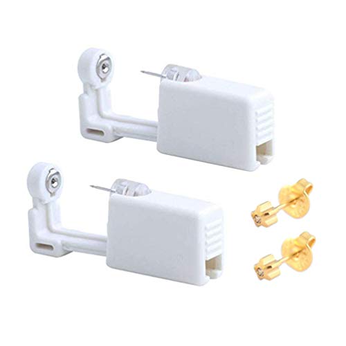 2 Pack Ear Piercing Gun Earring Disposable Ear Stud Gun Sterile No Pain Ear P...