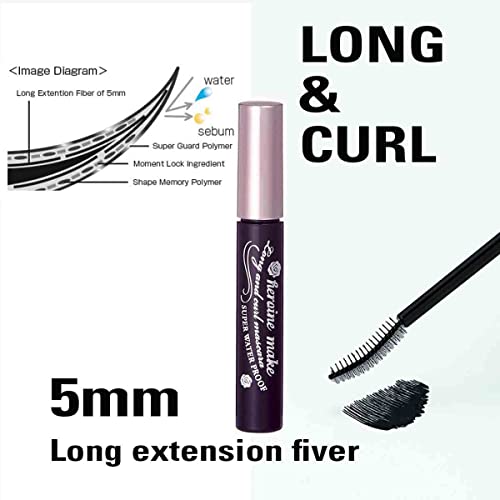 HEROINE MAKE Long and Curl Mascara Super WP 01 Jet Black (1 Pack)