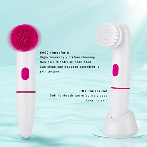 Hetian Sonic Facial Cleansing Brush，Exfoliating and Waterproof Electric Face...