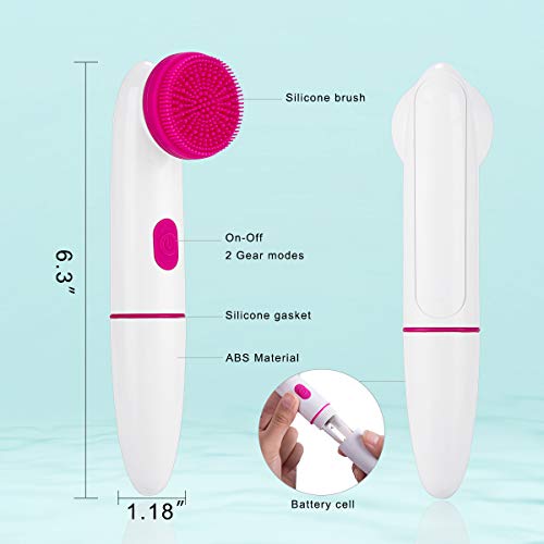 Hetian Sonic Facial Cleansing Brush，Exfoliating and Waterproof Electric Face...