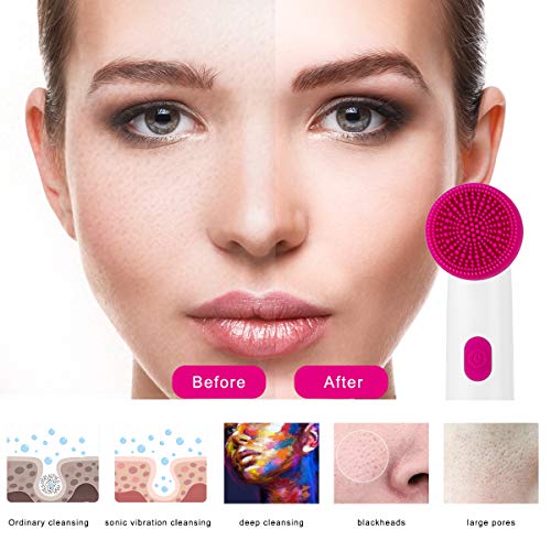 Hetian Sonic Facial Cleansing Brush，Exfoliating and Waterproof Electric Face...