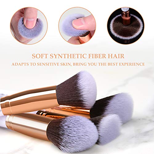 HEYMKGO Makeup Brushes Professional Marble Makeup Brush Set, Soft and Odor-fr...